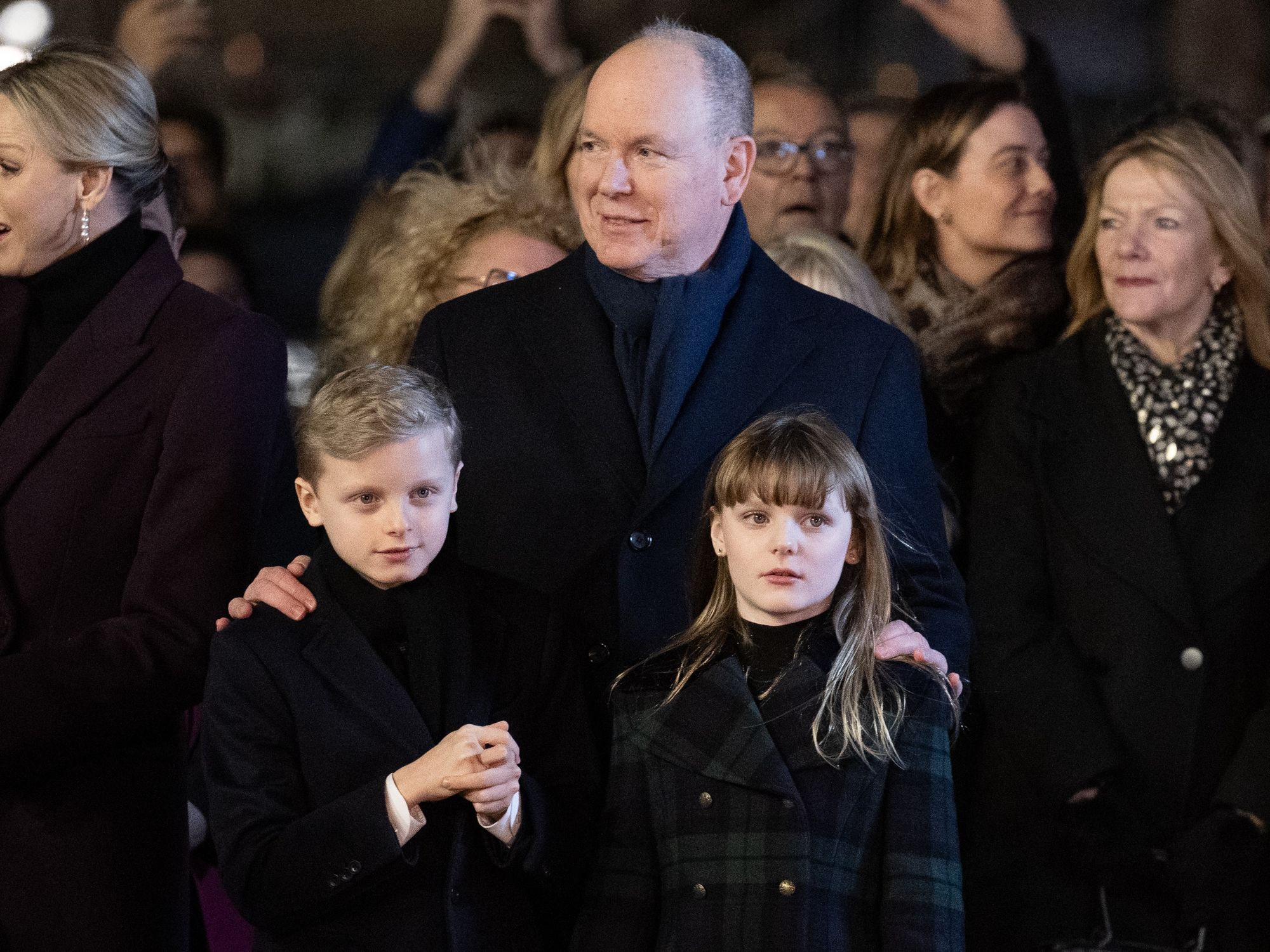Prince Albert,  Prince Jacques and Princess Gabriella