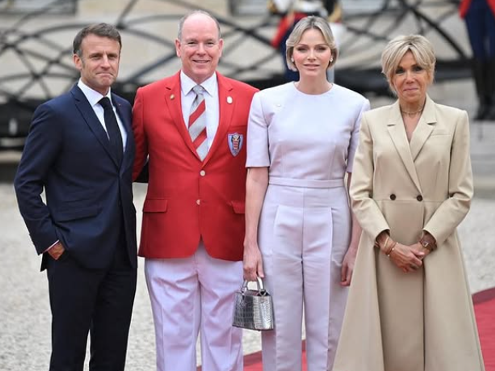 Prince Albert, Princess Charlene, President Emanuel Macron, Brigitte Macron