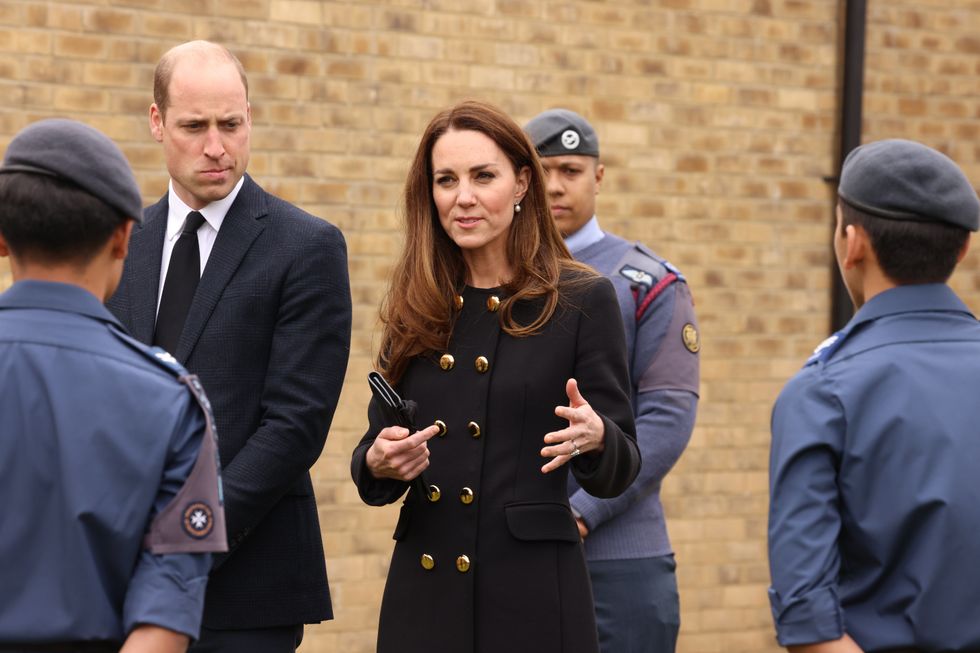 Prince and Princess of Wales with air cadets
