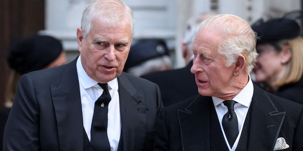 Prince Andrew and King Charles conversation outside Westminster Cathedral