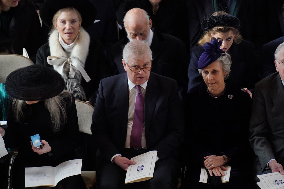 Prince Andrew at funeral