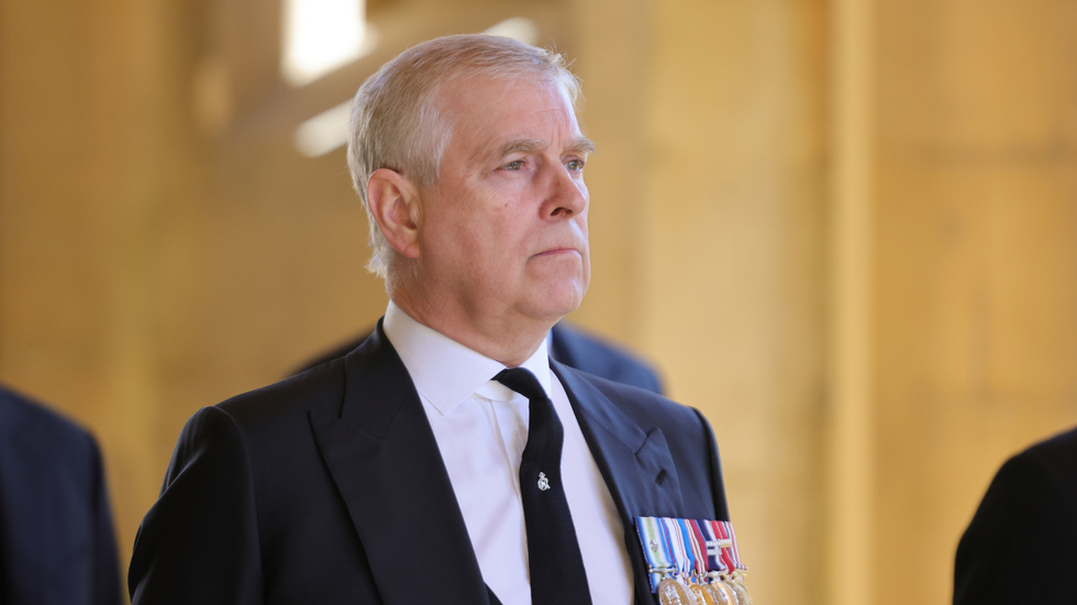 Prince Andrew at Prince Philip's funeral