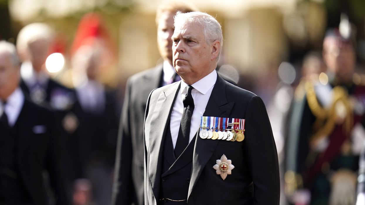 Prince Andrew during the late Queen's funeral.