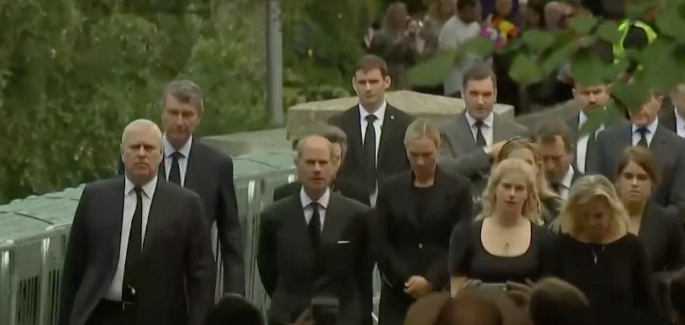 Prince Andrew led the royals near Balmoral Castle