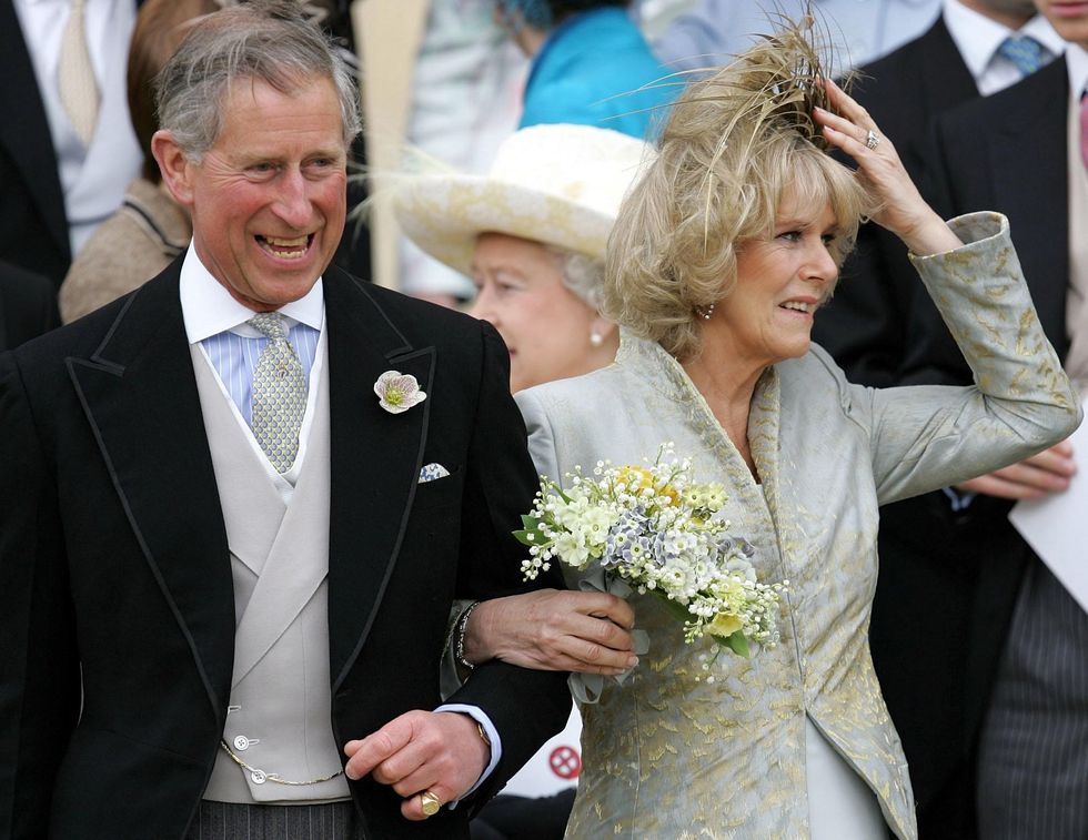 Prince Charles, the Prince of Wales, and Camilla the Duchess of Cornwall, leave St George's Chapel, Windsor