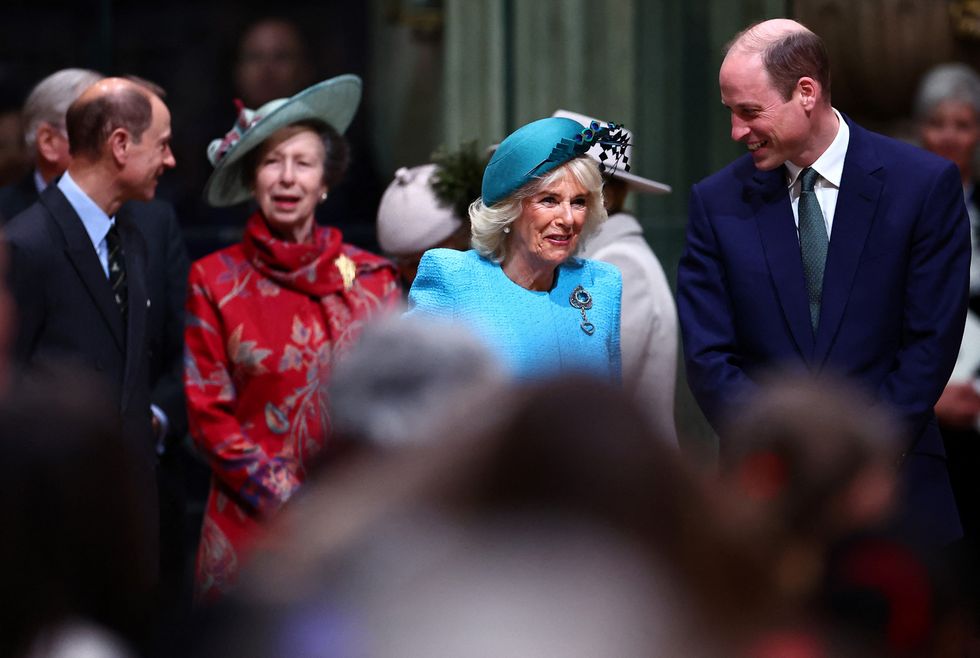 Prince Edward, Princess Anne, Camilla and Prince William