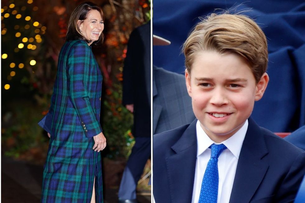Prince George and Carole Middleton