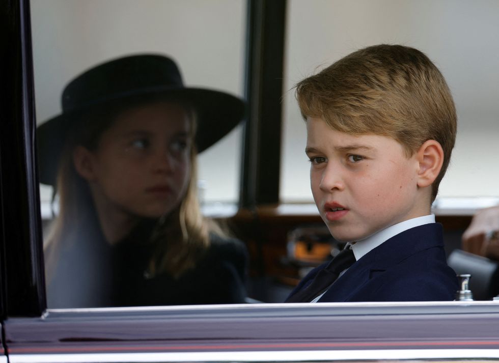 Prince George and Princess Charlotte were in attendance at the state funeral on Monday