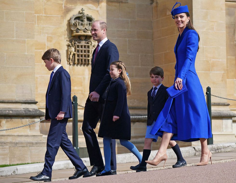 Prince George, Prince William, Princess Charlotte, Prince Louis and Princess Kate
