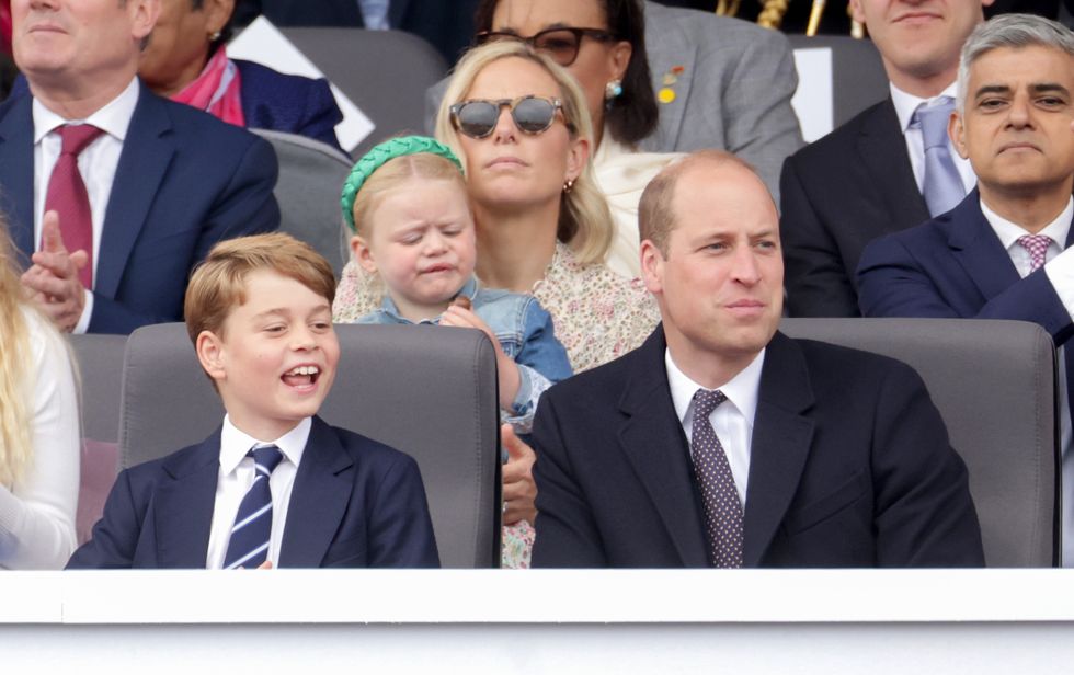 Prince George with Prince William during the Queen's Platinum Jubilee celebrations