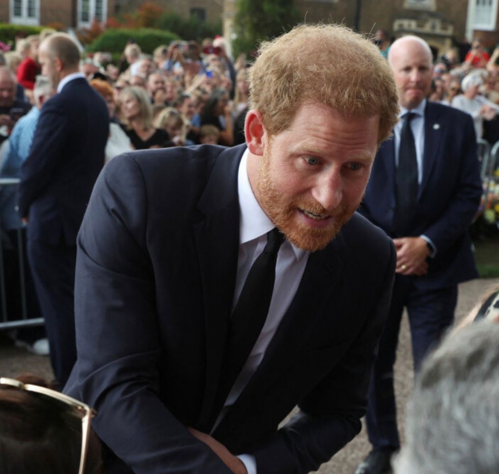 Prince Harry addressing mourners