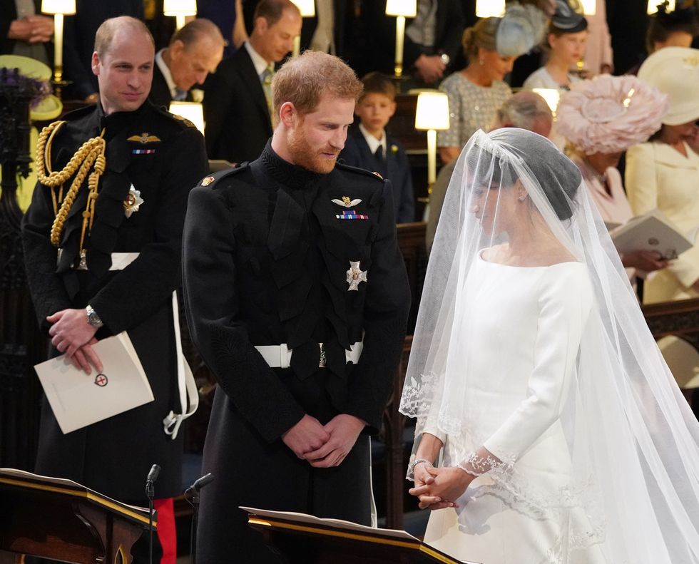 Prince Harry and Meghan Markle on their wedding day