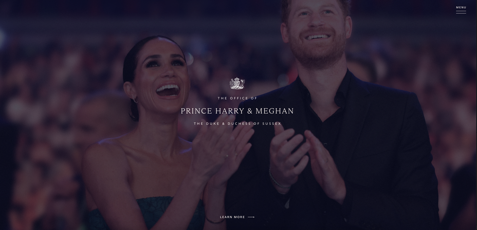 Prince Harry and Meghan Markle's website