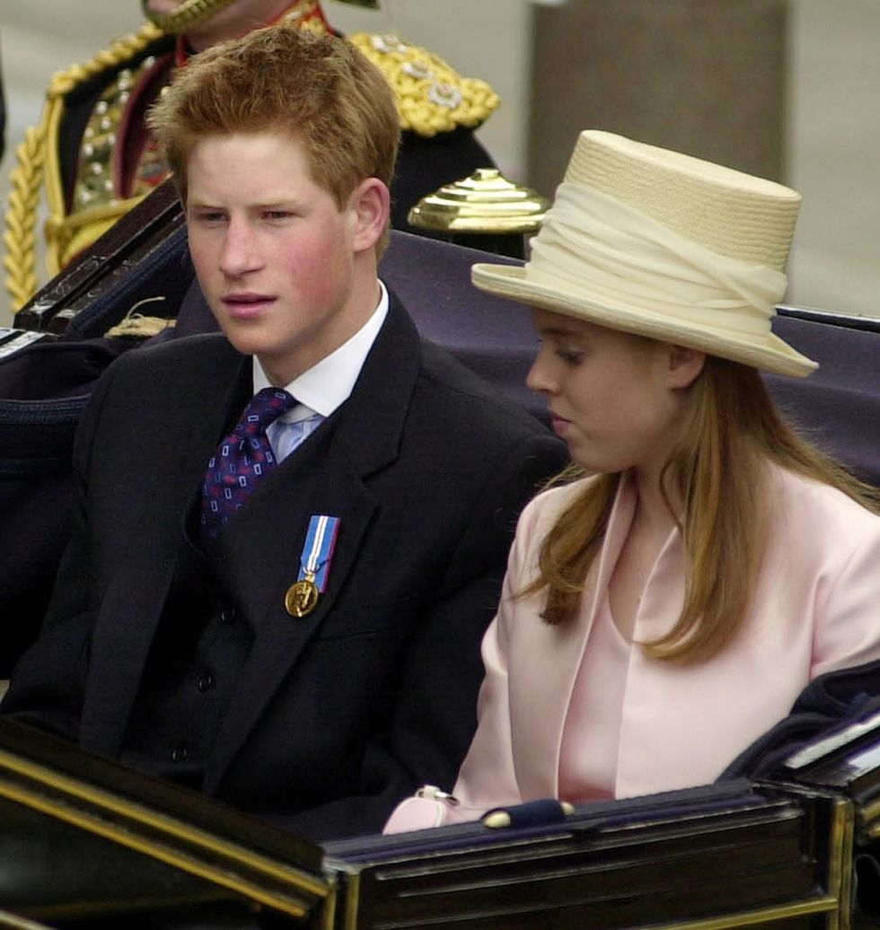 Prince Harry and Princess Beatrice at the Queen's Golden Jubilee in 2002