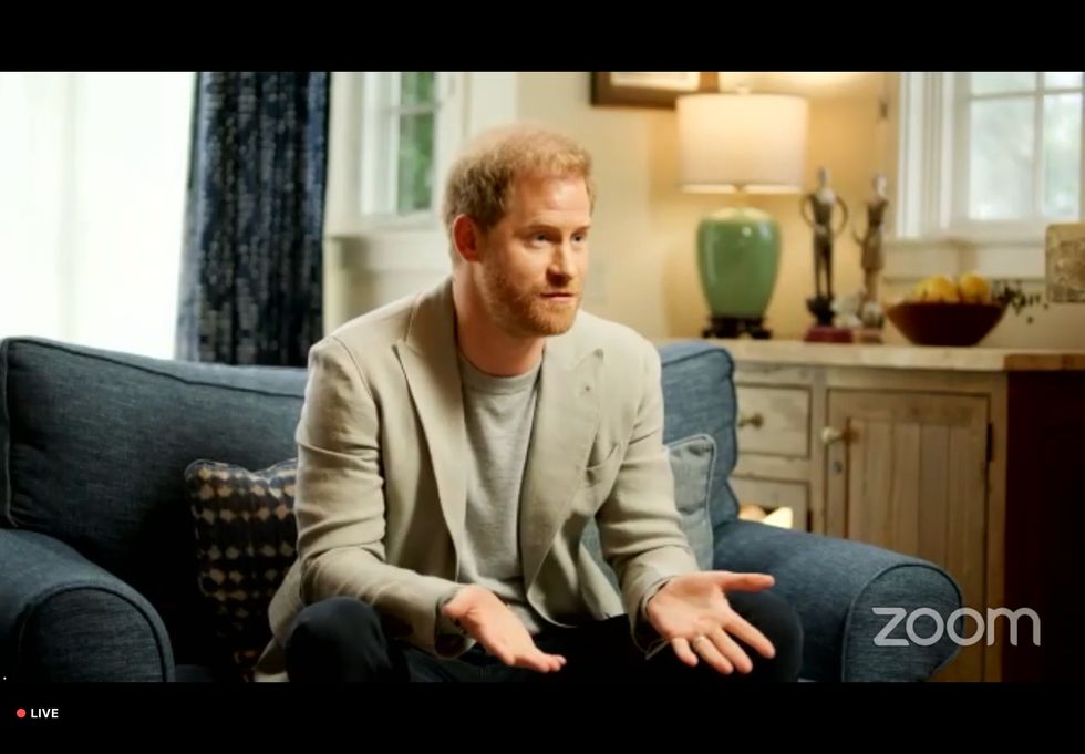 Prince Harry being interviewed