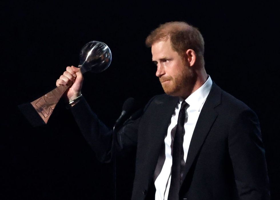 Prince Harry collecting an award