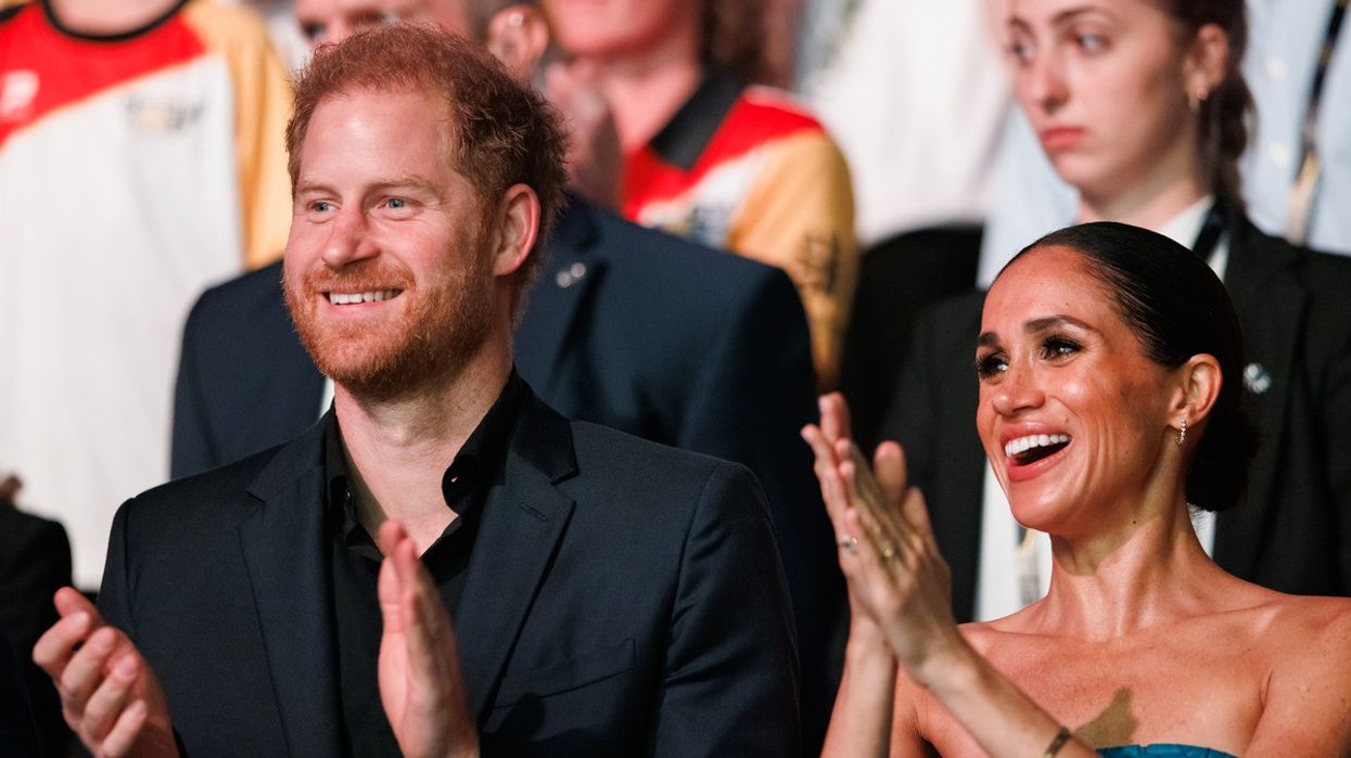 Prince Harry, Duke of Sussex and Meghan, Duchess of Sussex are seen during the closing ceremony of the Invictus Games Düsseldorf 2023