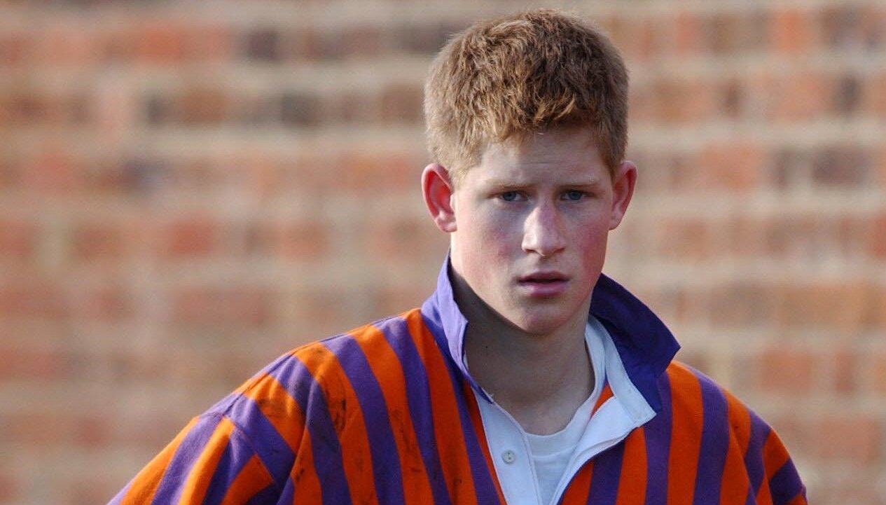 Prince Harry in action as Oppidans drew 0-0 with the Collegers in the annual St. Andrew's Day Eton Wall Game, at Eton College, Berkshire