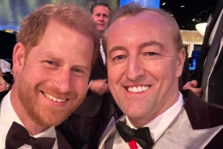 Prince Harry (left) and German royal Prince Mario-Max Schaumburg-Lippe (right)