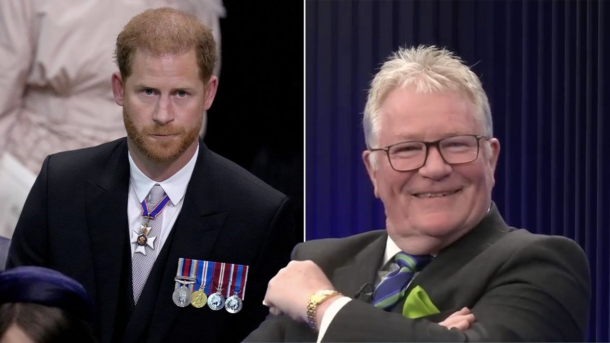 Prince Harry (left), Jim Davidson (right)