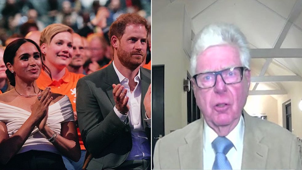Prince Harry, Meghan Markle and Michael Cole