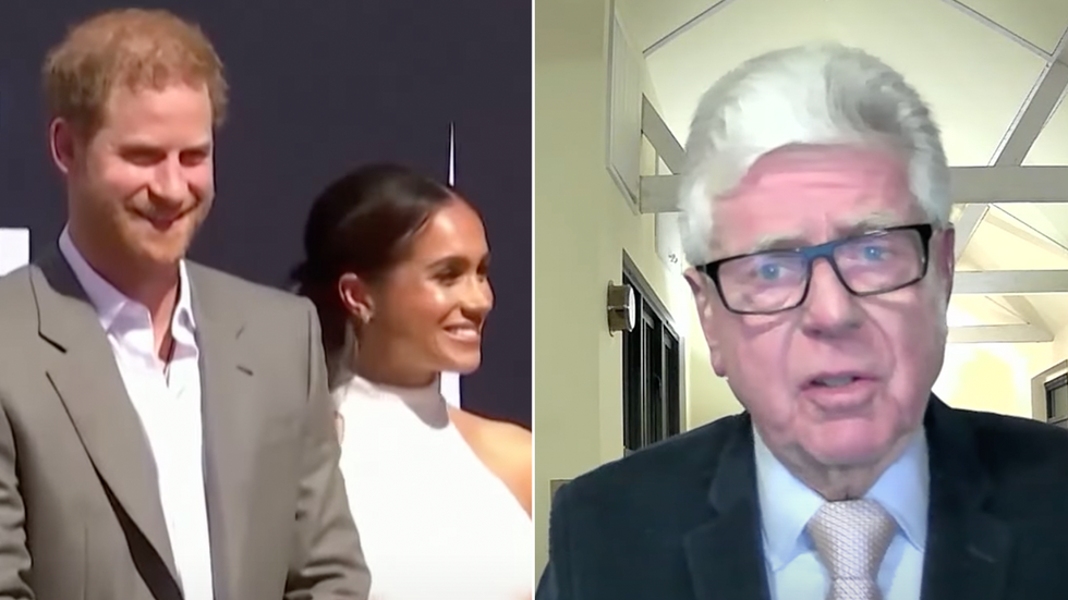 Prince Harry, Meghan Markle and Michael Cole