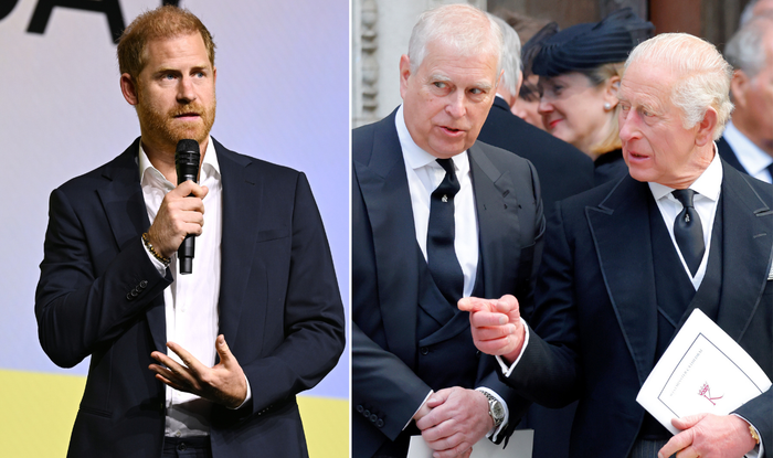 Prince Harry, Prince Andrew and King Charles
