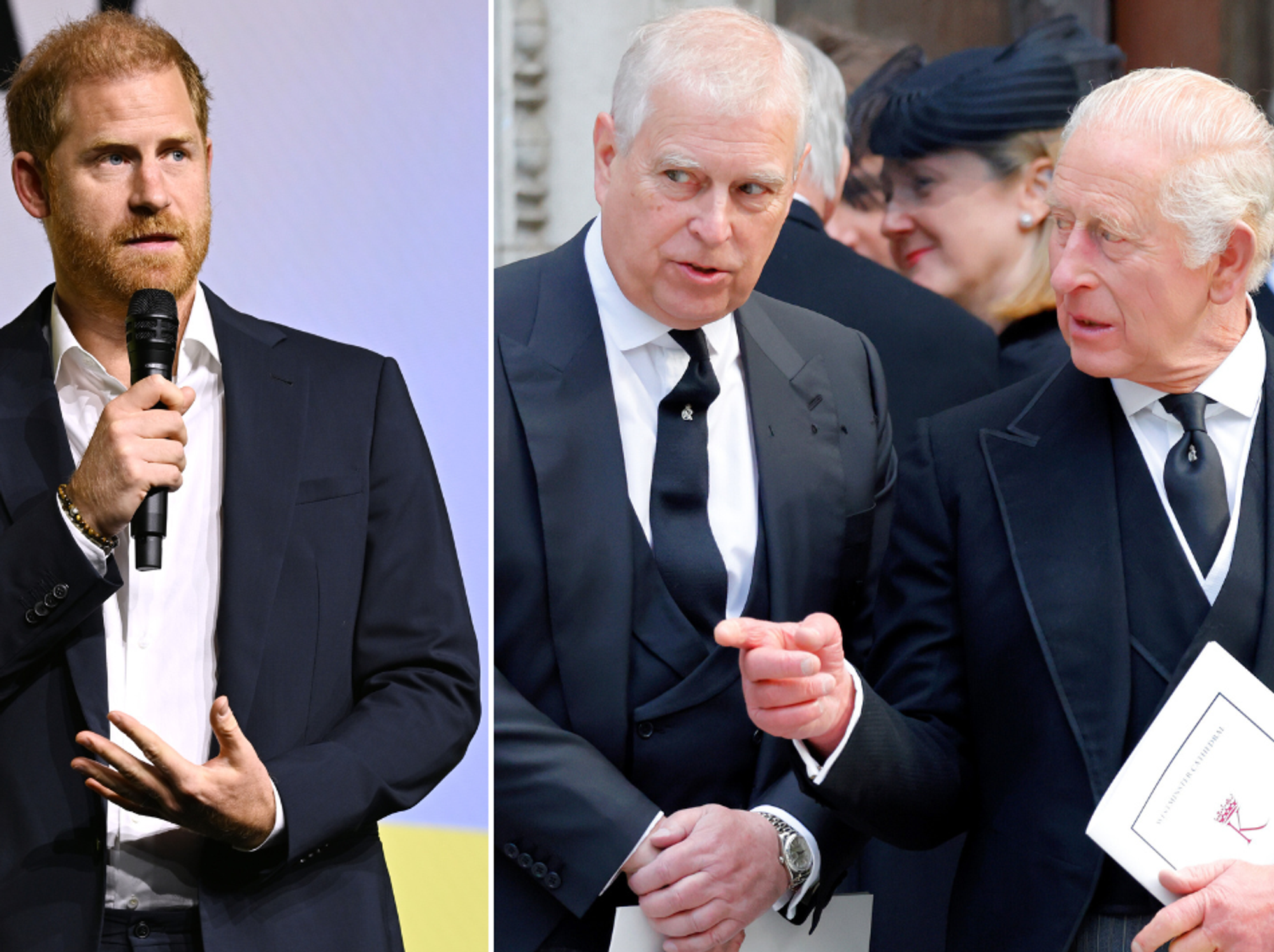 Prince Harry, Prince Andrew and King Charles