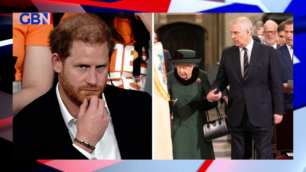 Prince Harry, Prince Andrew and the Queen