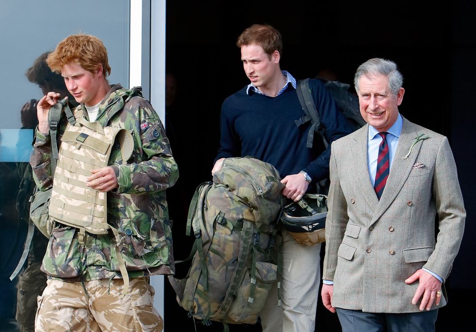 Prince Harry, Prince William and King Charles