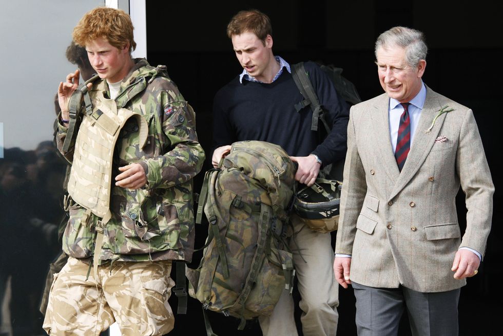 Prince Harry, Prince William and King Charles