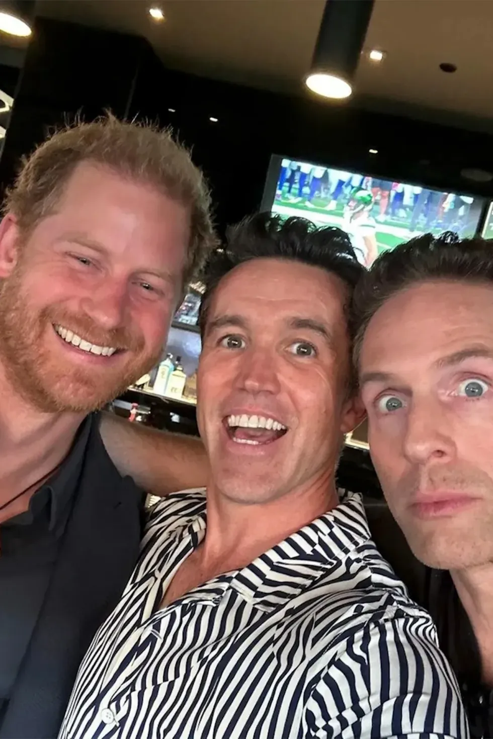 Prince Harry, Rob McElhenney and Glenn Howerton