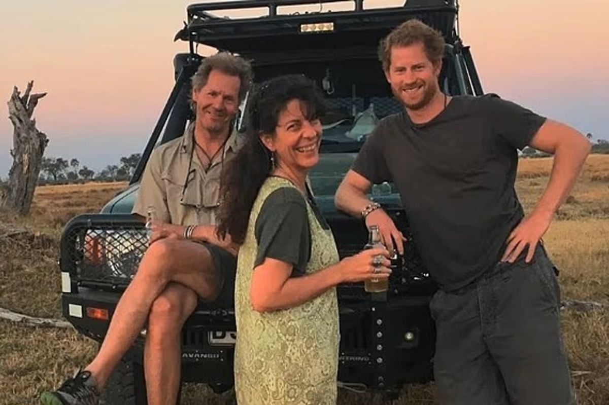 Prince Harry, Tania 'TJ' Jenkins and Mike Holding