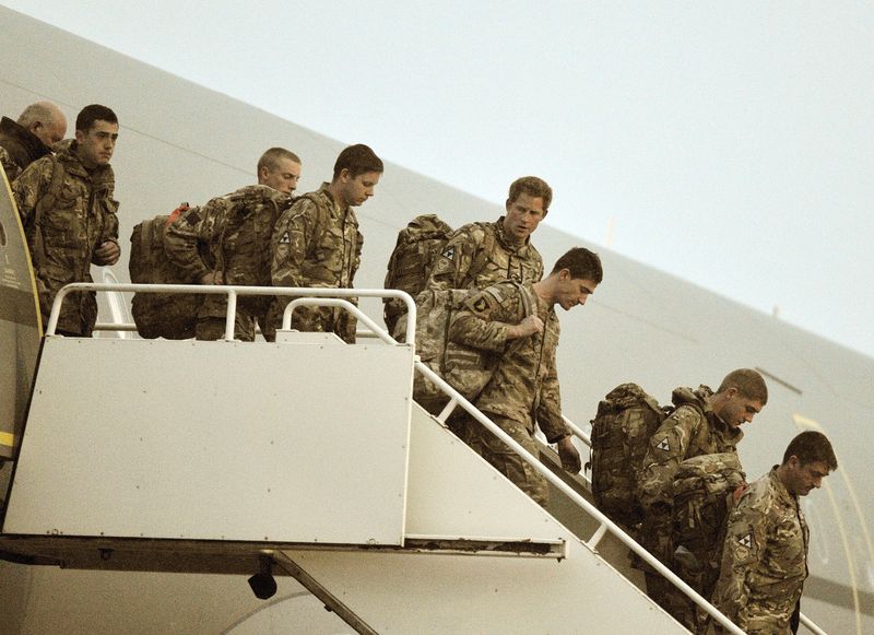 Prince Harry with soldiers in Afghanistan