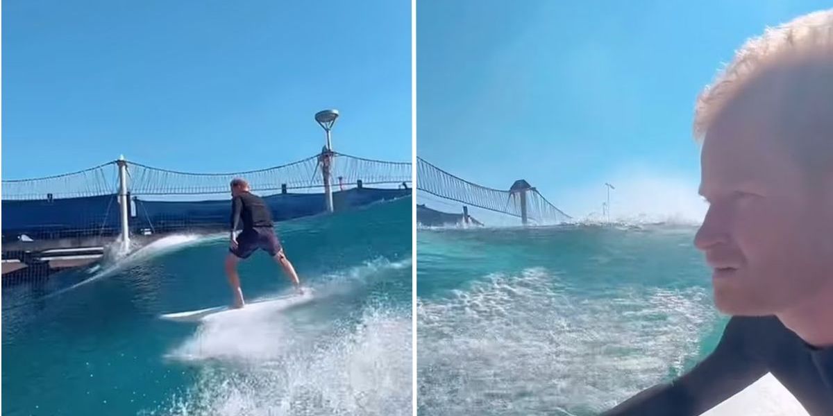 NextImg:Prince Harry's surfing skills revealed as Duke of Sussex seen riding waves in California