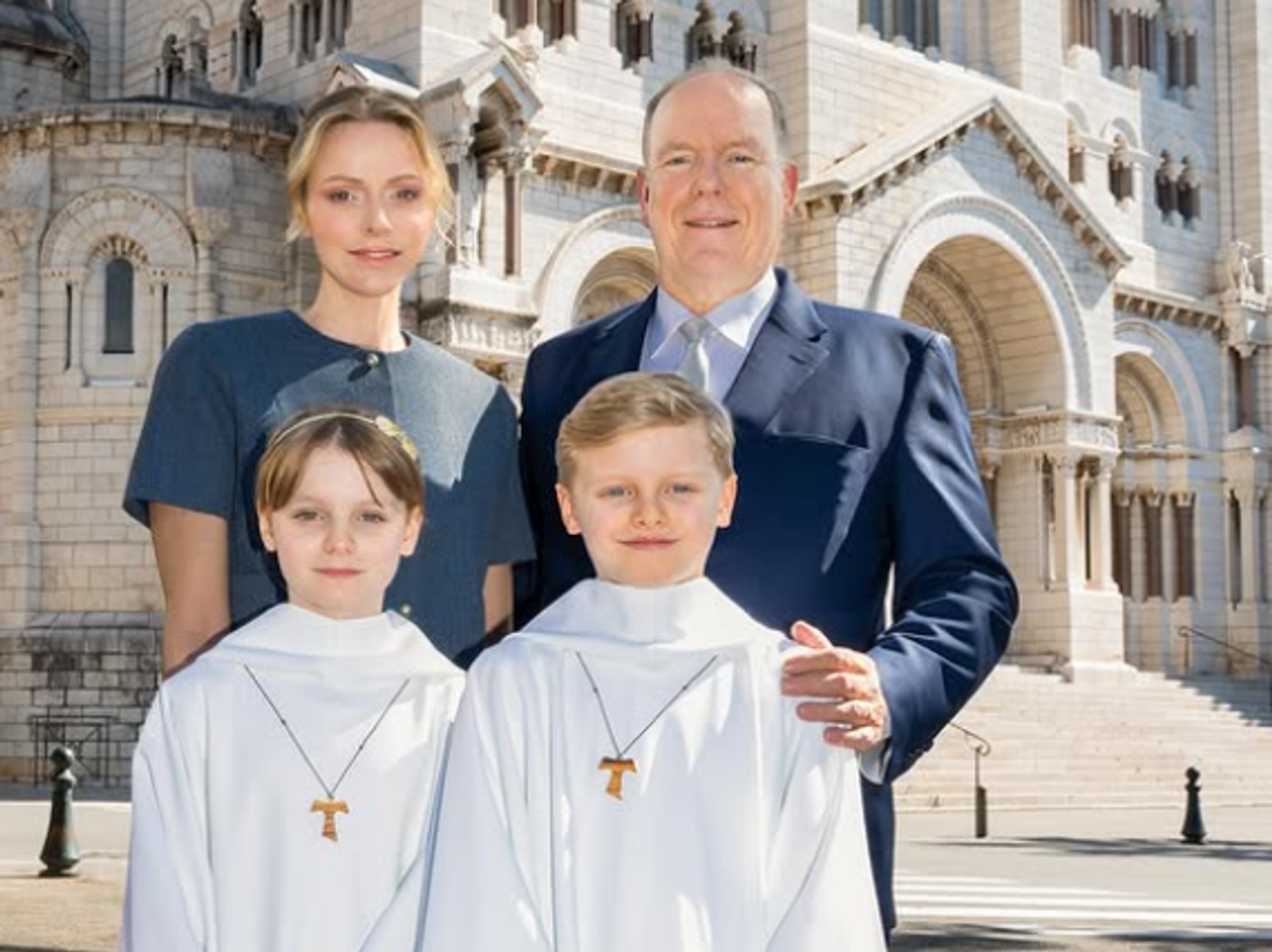 Prince Jacques, Princess Gabriella, Prince Albert and Princess Charlene