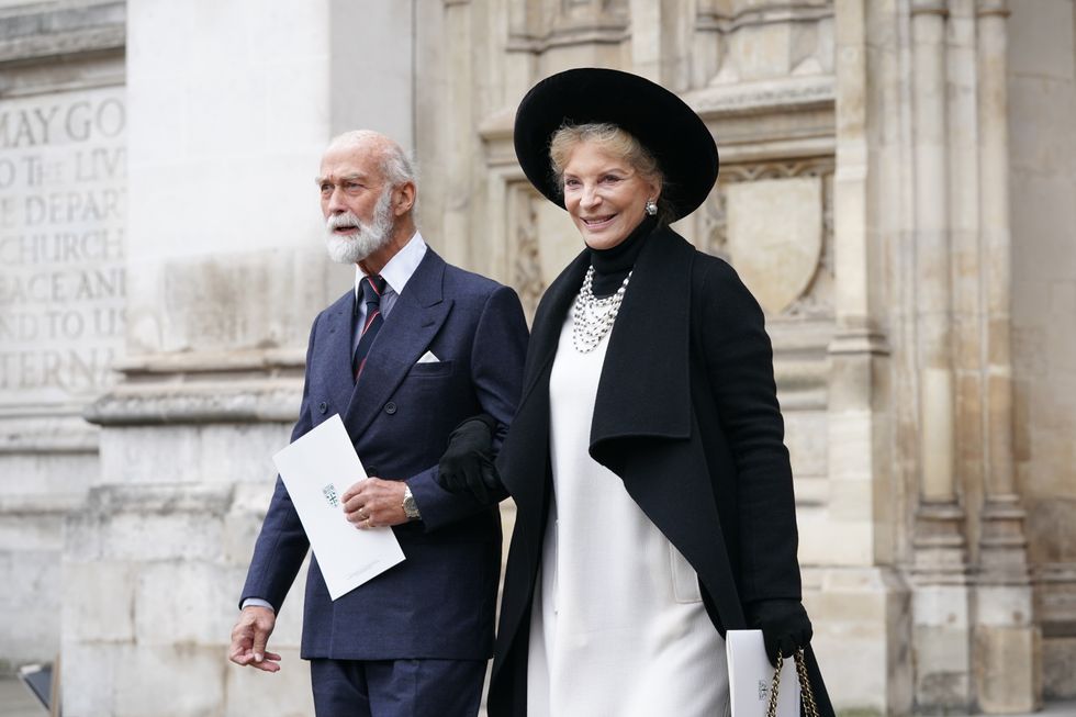 Prince Michael of Kent and Princess Michael of Kent leaving after for a Service of Thanksgiving for the life of the Duke of Edinburgh, at Westminster Abbey in London. Picture date: Tuesday March 29, 2022.
