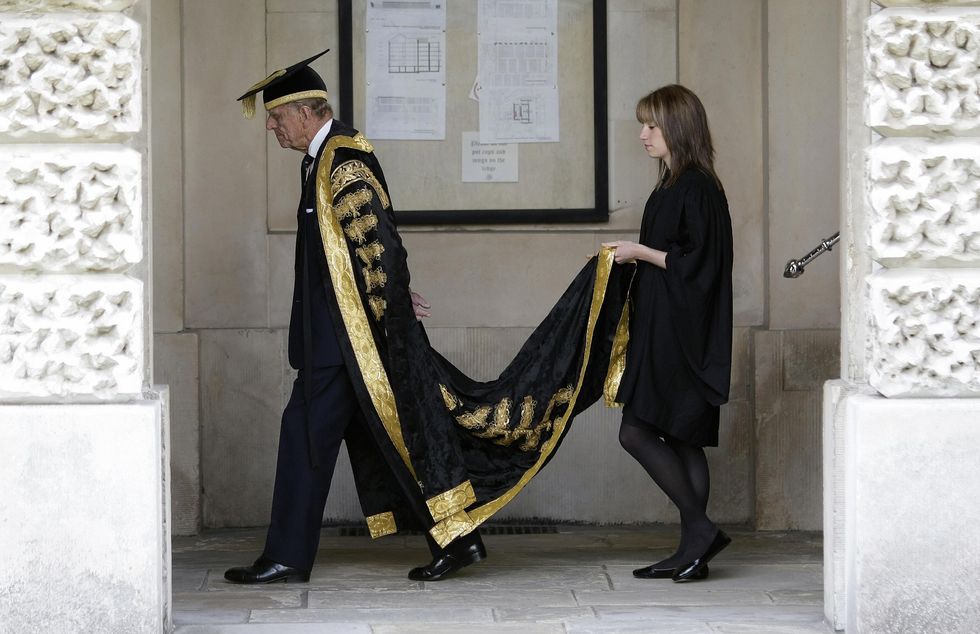 Prince Philip leads the 2008 honorary degree procession at Cambridge Universtity