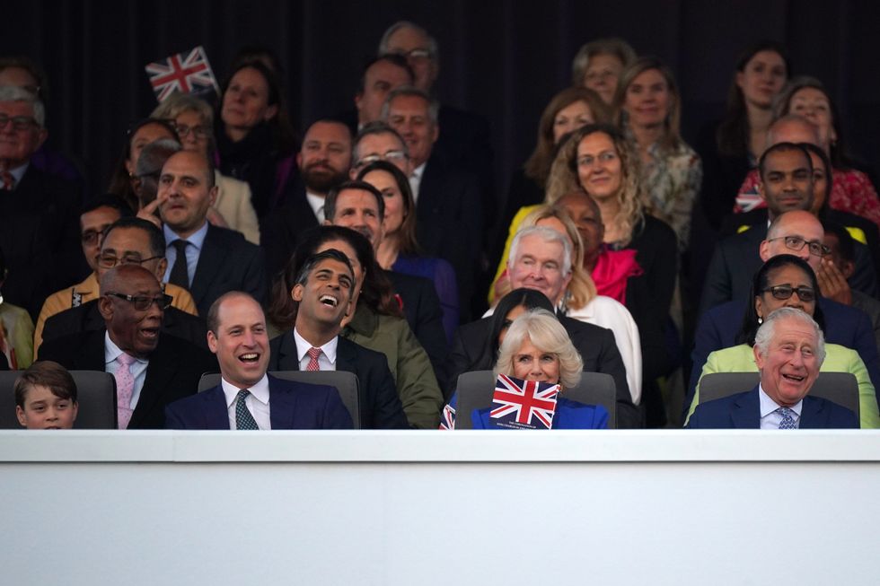 Prince William alongside Queen Camilla and King Charles