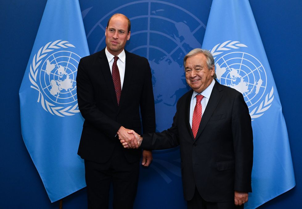 Prince William and Antonio Guterres