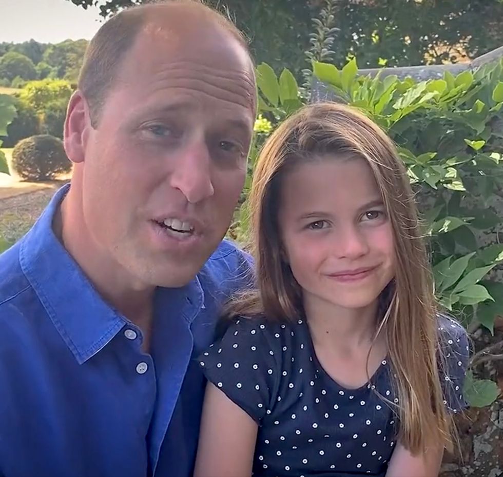 Prince William and Charlotte ahead of the final