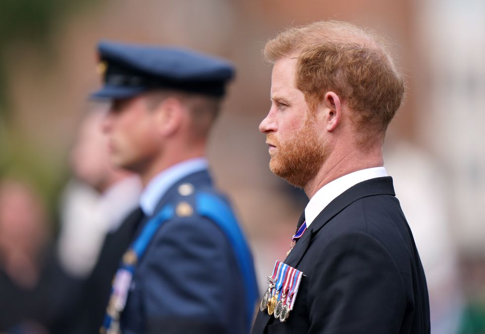 Prince William and Harry at the Queen's funeral