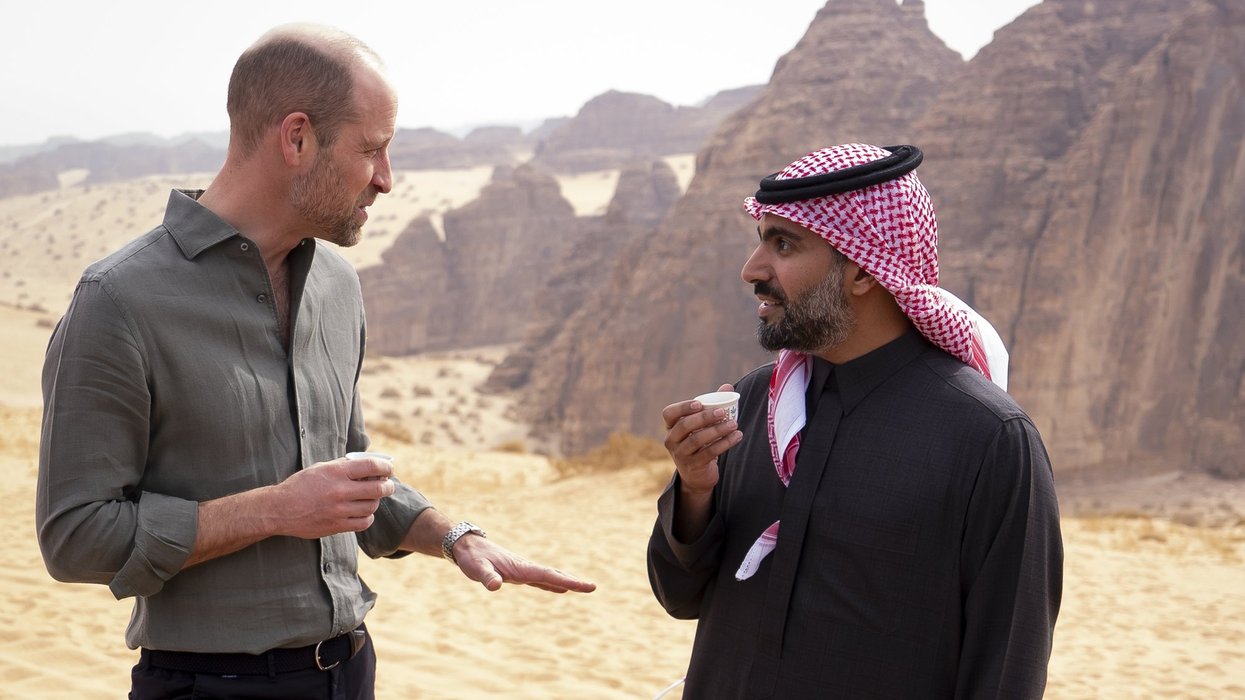 Prince William and Prince Badr bin Abdullah bin Farhan Al Saud