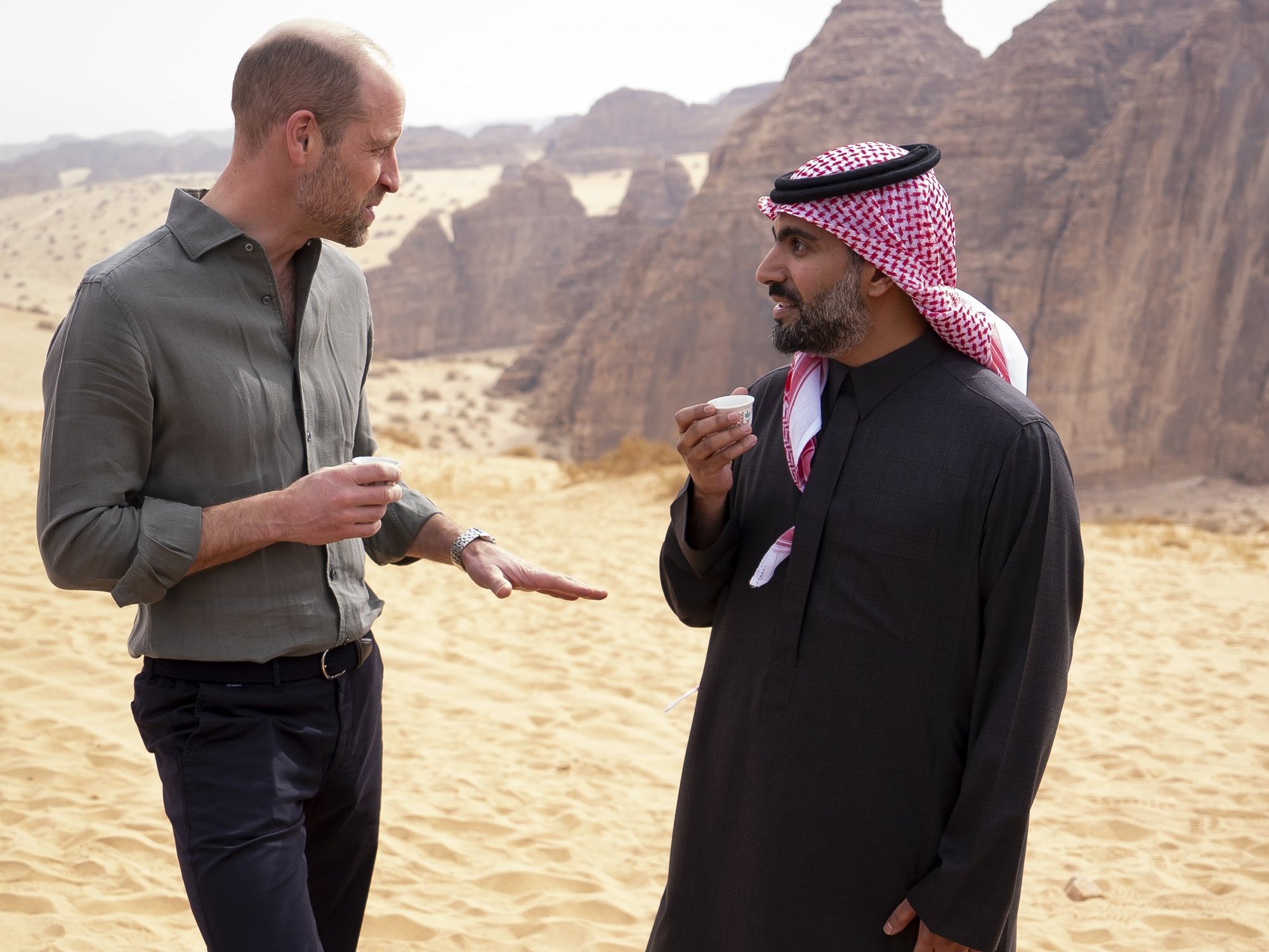 Prince William and Prince Badr bin Abdullah bin Farhan Al Saud