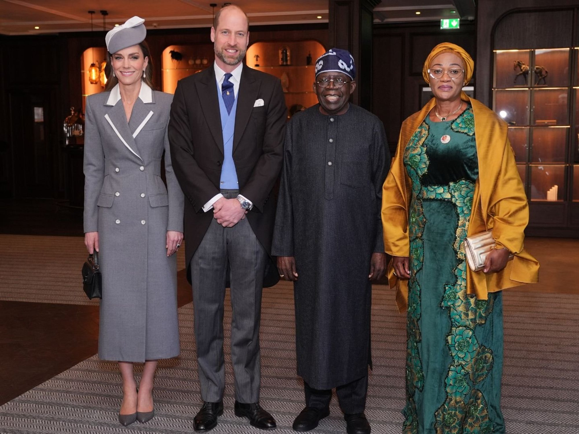 Prince William and Princess of Wales pictured meeting Nigerian President and First Lady