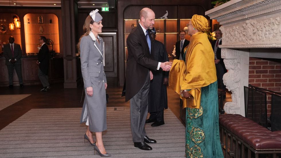 Prince William and Princess of Wales pictured meeting Nigerian President and First Lady