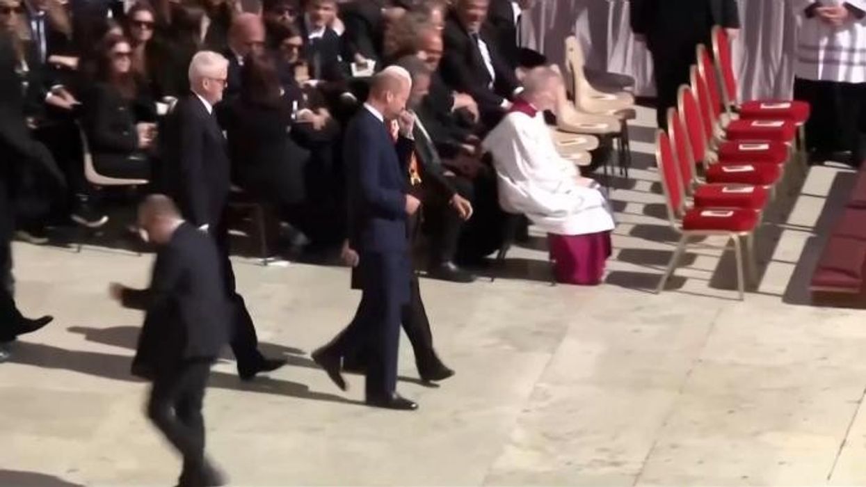 Princess Charlene conceals hair with black lace veil as she joins Prince William for Pope Francis's funeral