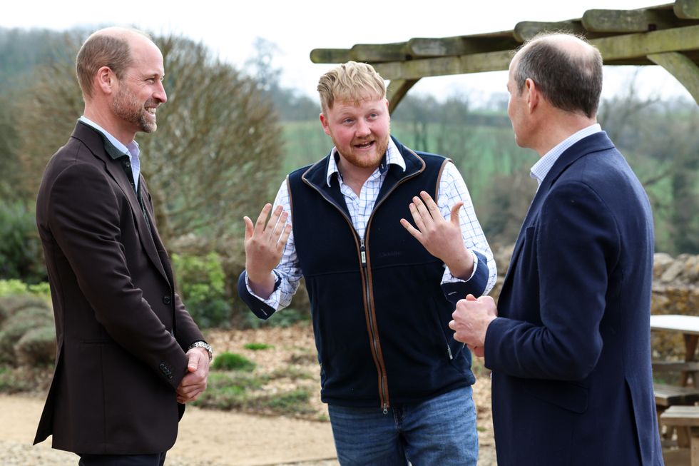 Prince William, Caleb Cooper and farming consultant Charlie Ireland