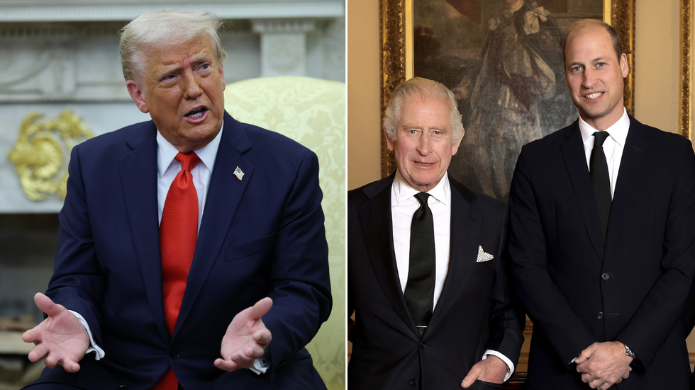 Prince William, King Charles and Donald Trump