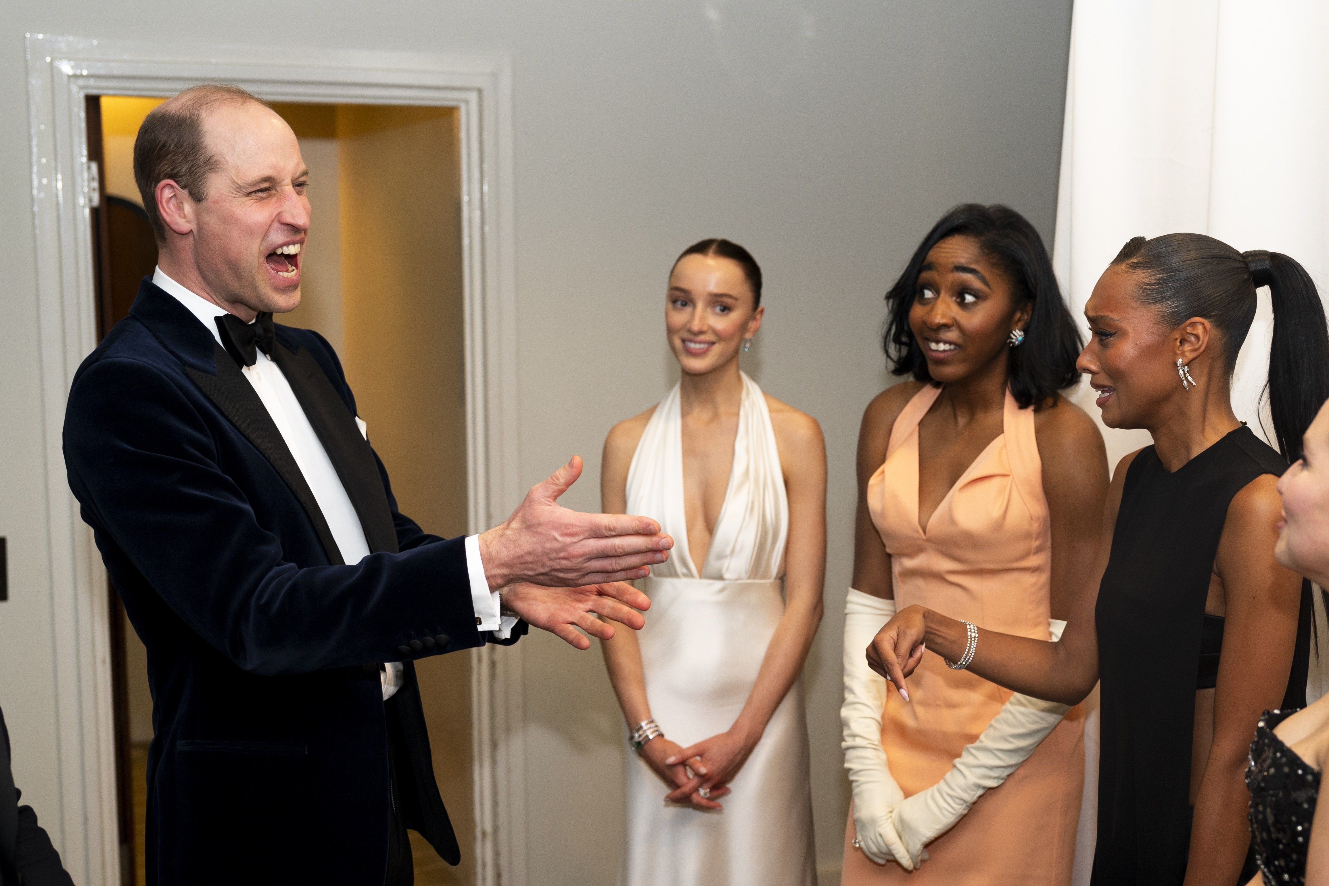Prince William, Phoebe Dynevor, Ayo Edebiri, Sophie Wilde and Mia McKenna Bruce
